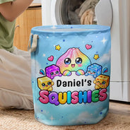 Christmas,Gift For Kids,Icon,Playful - Gift For Kids Squishy Lovers - Personalized Name Squishy Collection Storage Basket