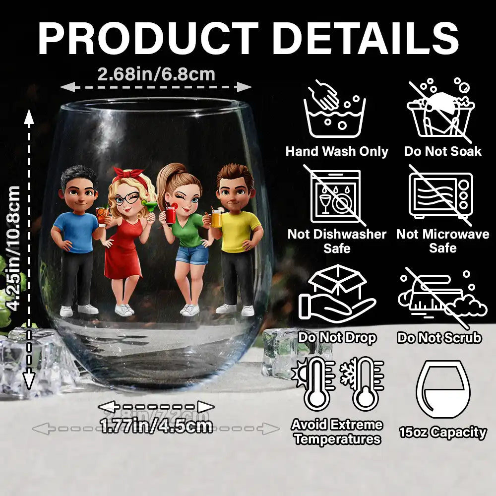 Gift For Bestie,Gifts For Colleagues,Gift For Sisters,Gift For Sibling,Happy - Thank You For Being My Unpaid Therapist Bestie Sibling - Personalized Stemless Wine Glass