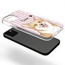 Custom Photo,Art Design,Pet Lovers,Adorable,Photo - Colored Pencil  - Custom Photo Colored Pencil Sketch Cute Dog Cat Stripe Pattern - Personalized Clear Phone Case