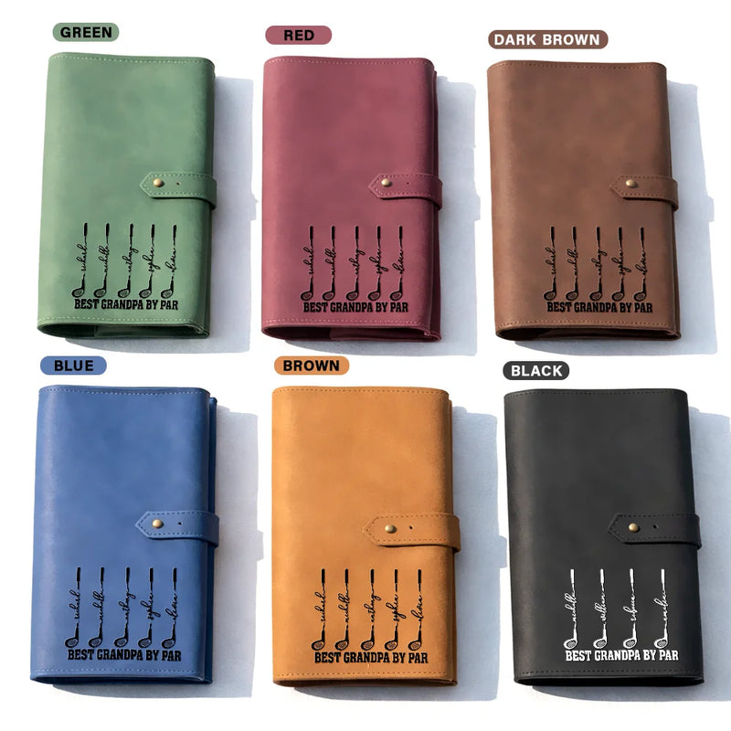 Gift For Grandpa,Gift For Father,Golf,Non-Eng,Icon,Proud - Best Dad Grandpa By Par Golf Clubs - Personalized Leather Cable Bag