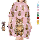 Custom Photo Dog Cat - Gift For Pet Lovers, Pet Mom - Personalized Women's Sleep Tee