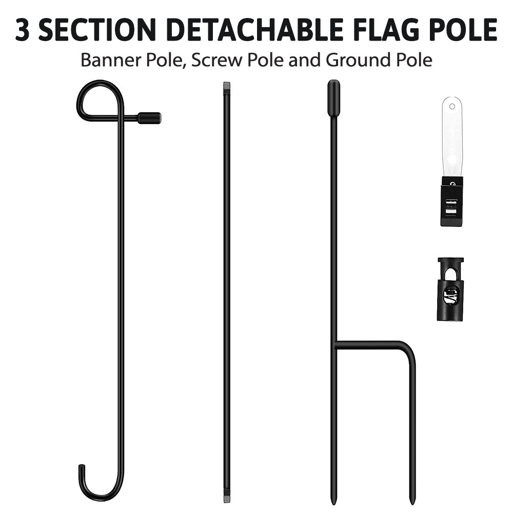 Support de jardin avec butées et clips, mât de drapeau de jardin résistant aux intempéries, support de panneau en métal extérieur, support pour drapeau de jardin extérieur, panneau en métal vertical