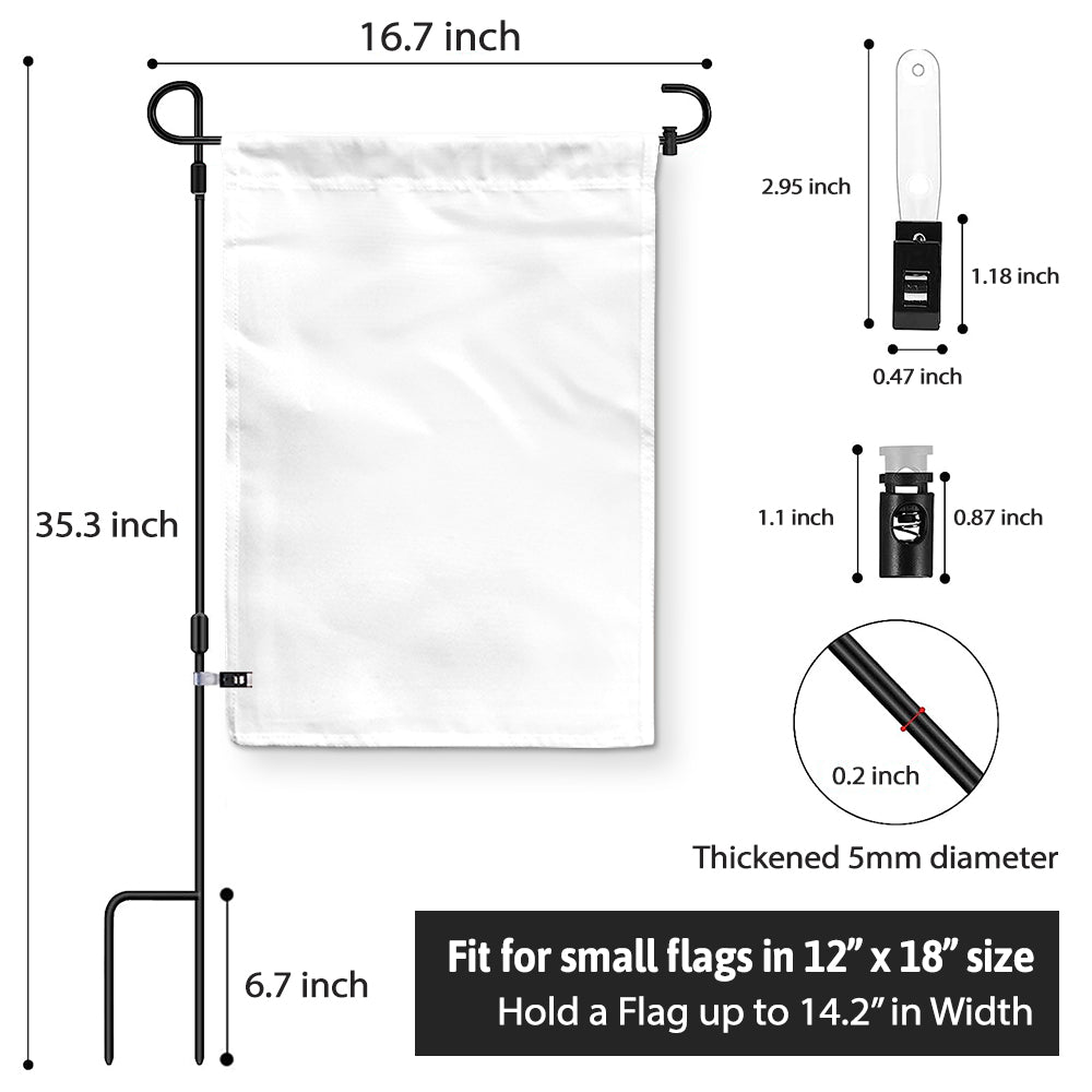 Support de jardin avec butées et clips, mât de drapeau de jardin résistant aux intempéries, support de panneau en métal extérieur, support pour drapeau de jardin extérieur, panneau en métal vertical