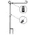 Garden Stand with Stoppers and Clips, Weather Proof Garden Flag Pole, Outdoor Metal Sign Stand, Holder for Outdoor Garden Flag, Vertical Metal Sign