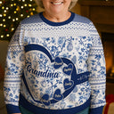 Grand-mère Maman Toile de Jouy - Pull moche unisexe personnalisé 