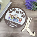 Grand-mère, maman, petits-enfants, papillons - Cadeau pour maman, grand-mère - Plaque en bois personnalisée à 2 couches avec support 