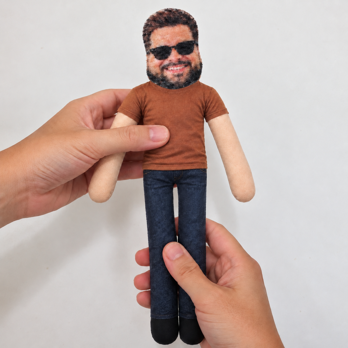 Art Design,Christmas,Custom Photo,Family,Humorous,Photo - Poseable Body Doll - Funny Gift For Family, Mom, Dad, Kid, Pet - Personalized Custom Photo Squishy Toy Poseable Plush Doll