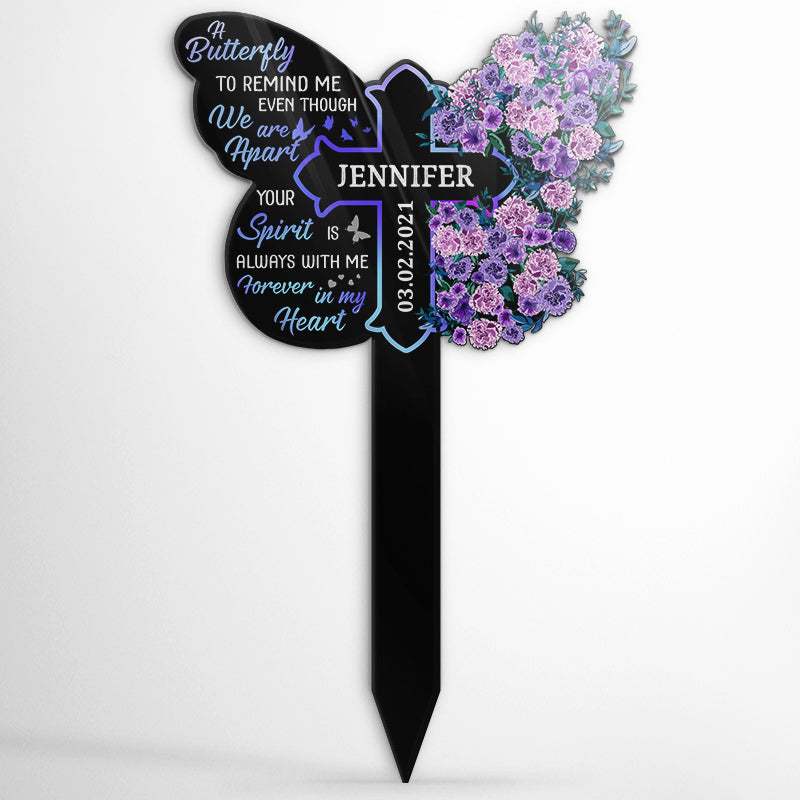 A Butterfly To Remind Me - Memorial Gift - Personalized Custom Butterfly Acrylic Plaque Stake