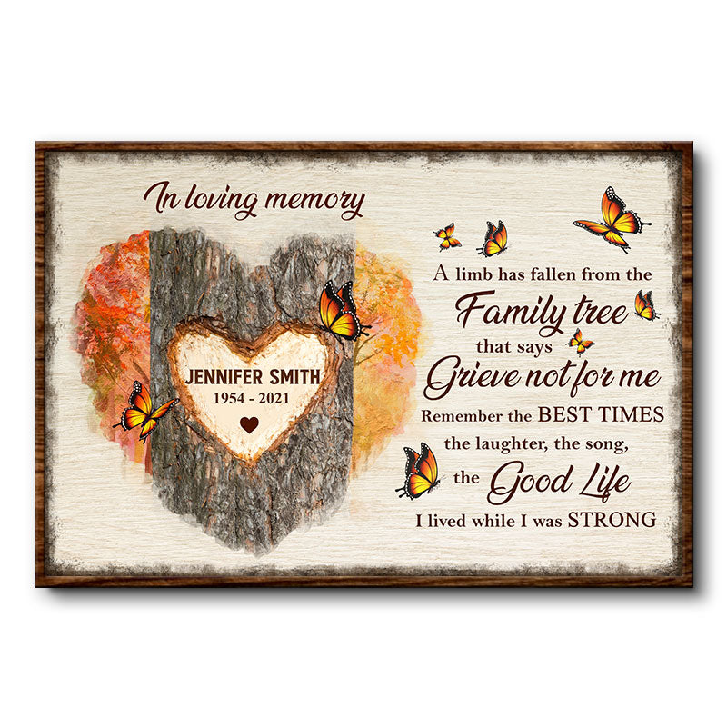 A Limb Has Fallen - Family Memorial Gift - Personalized Custom Poster