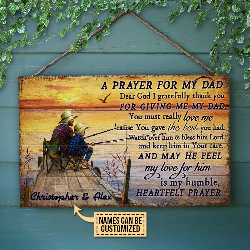 A Prayer For My Dad, Gift For Father, Fishing Dad And Son, Custom Wood -  Wander Prints™