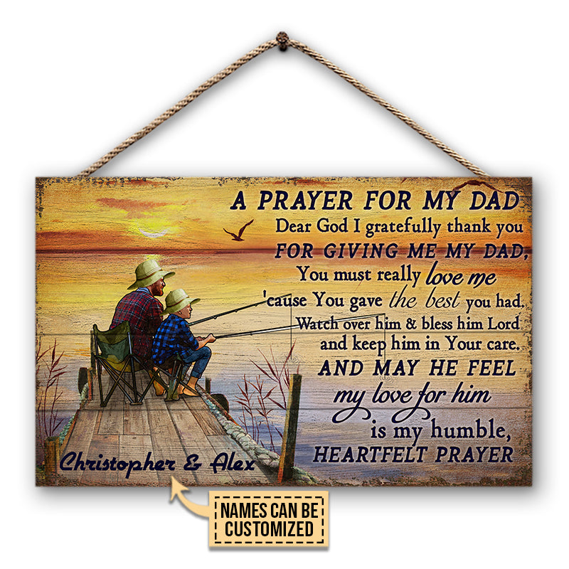 A Prayer For My Dad, Gift For Father, Fishing Dad And Son, Custom Wood -  Wander Prints™