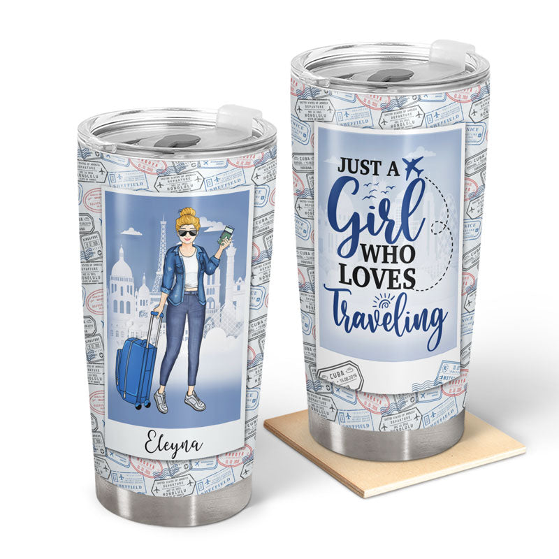 Just A Girl Boy Who Loves Traveling Cruising - Gift For Travel Lovers - Personalized Custom Tumbler