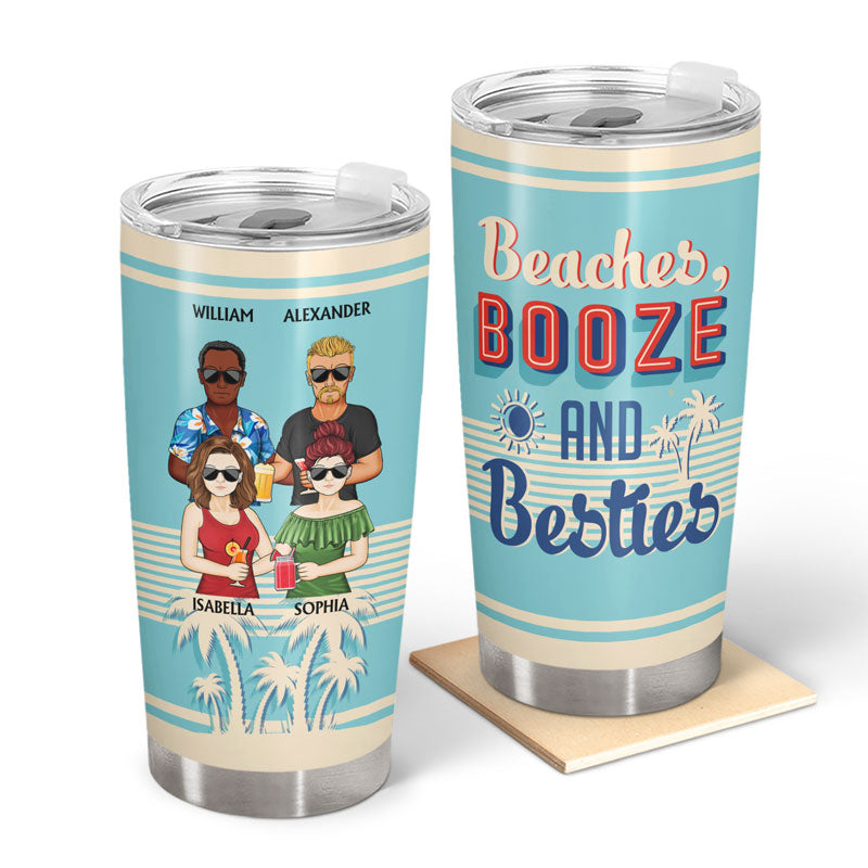 Beaches Booze Besties Salty Lil' Beach - Gift For Friends - Personalized Custom Tumbler