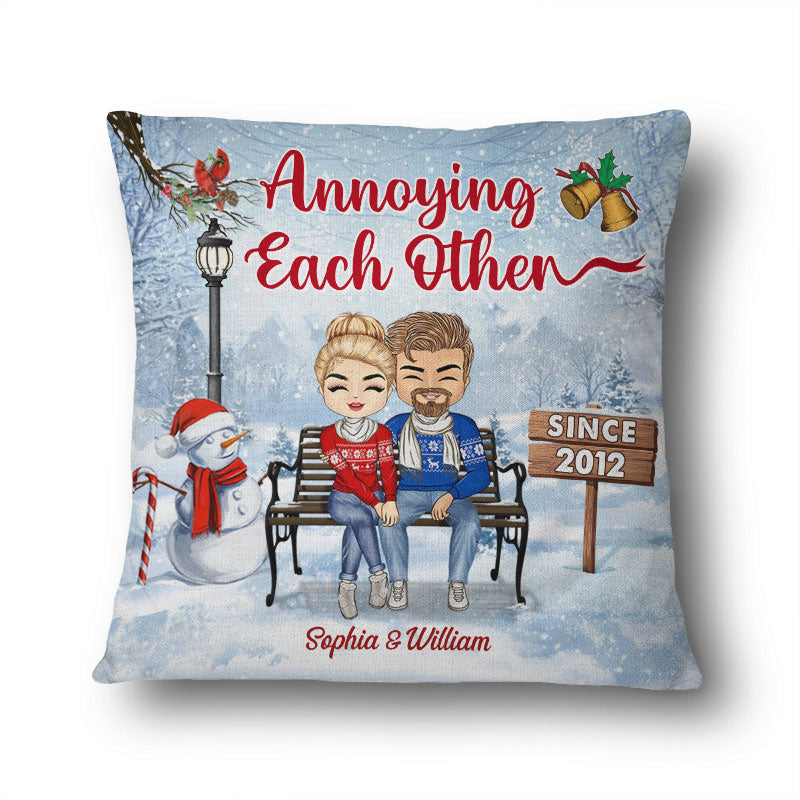 Christmas Family Couple Annoying Each Other Since - Gift For Couples - Personalized Custom Pillow