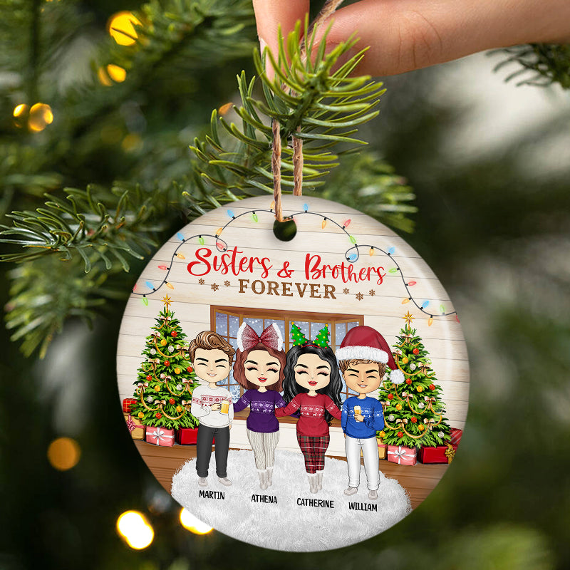 Besties Forever Personalized Christmas Ornament, Sisters or Bestfriends  Womens Gifts