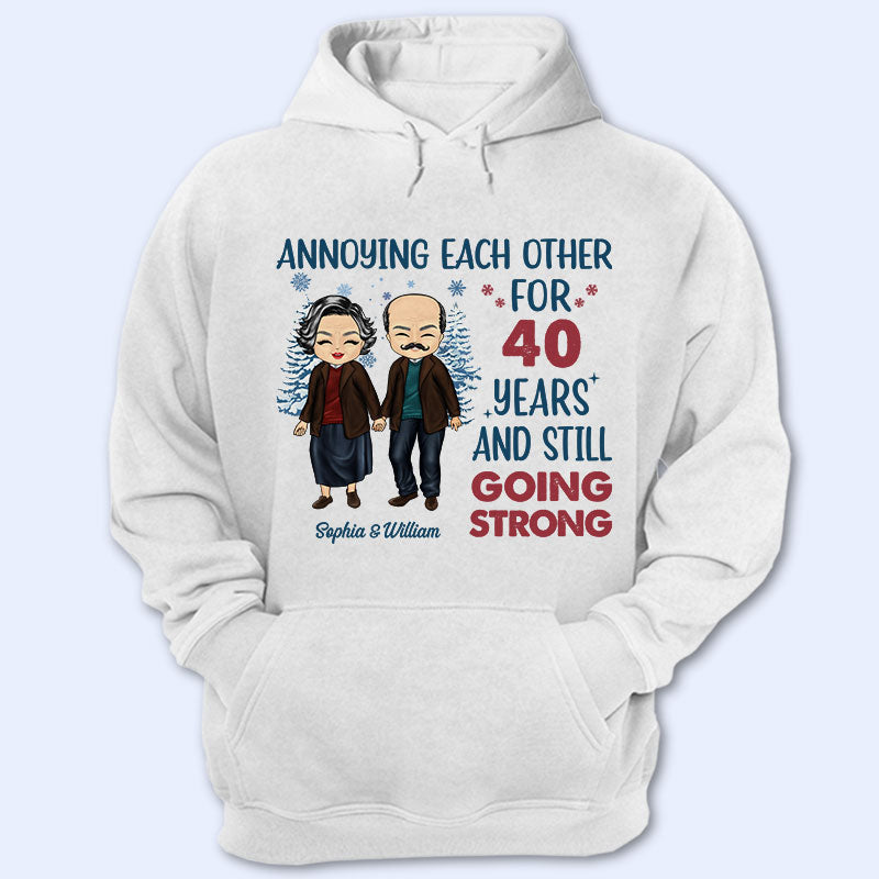 Christmas Chibi Couple Annoying Each Other - Christmas Gift For Couple - Personalized Custom Hoodie