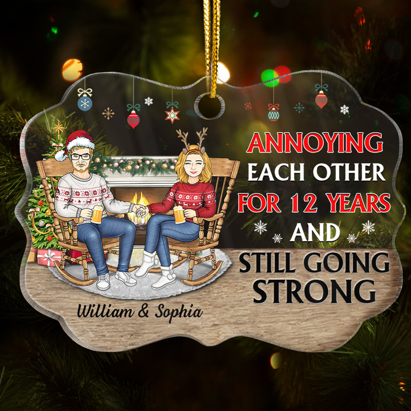 Christmas Family Couple Annoying Each Other For Years - Christmas Gift For Couples - Personalized Custom Medallion Acrylic Ornament