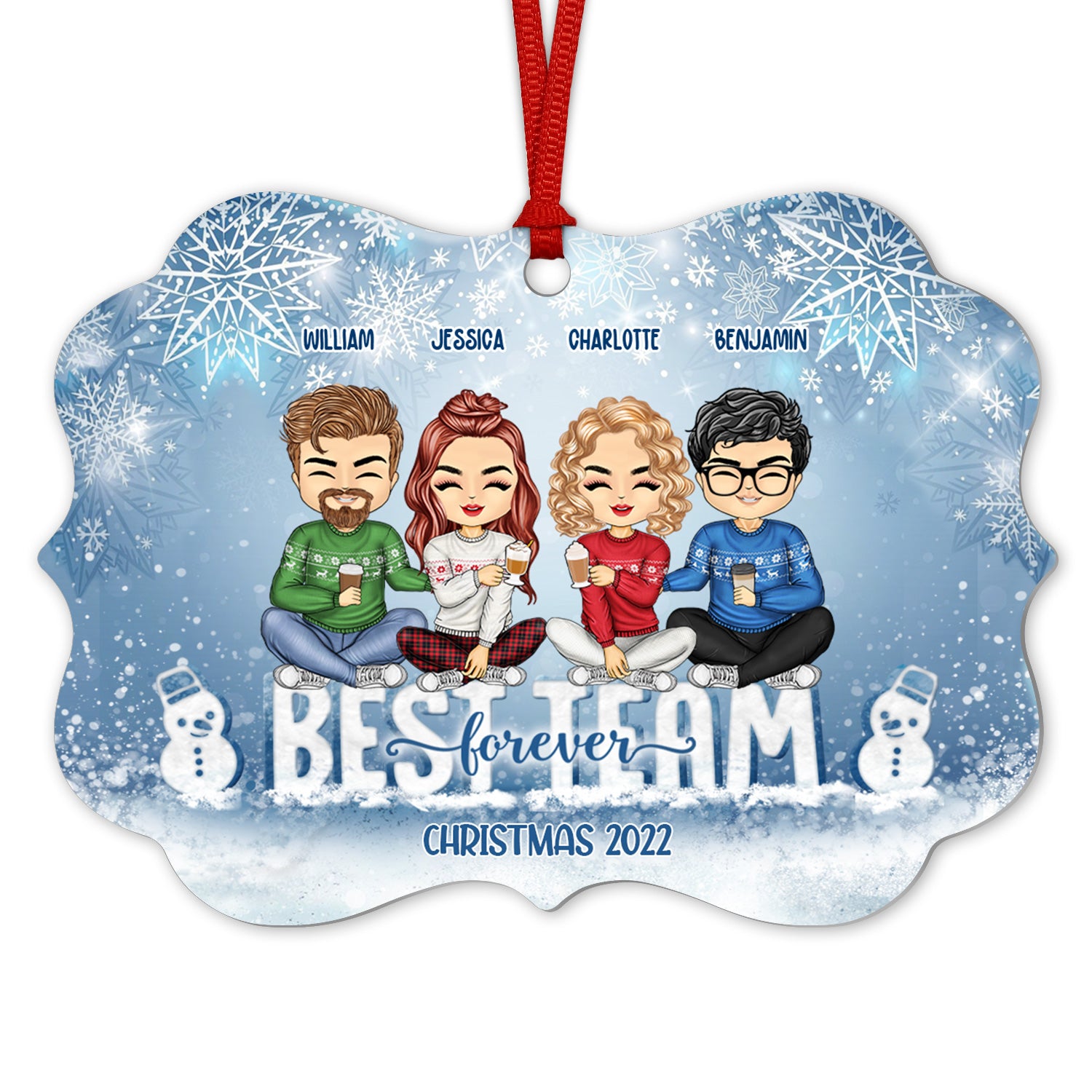 Christmas Colleagues Best Friends Forever - Christmas Gift For Besties And Siblings - Personalized Custom Aluminum Ornament