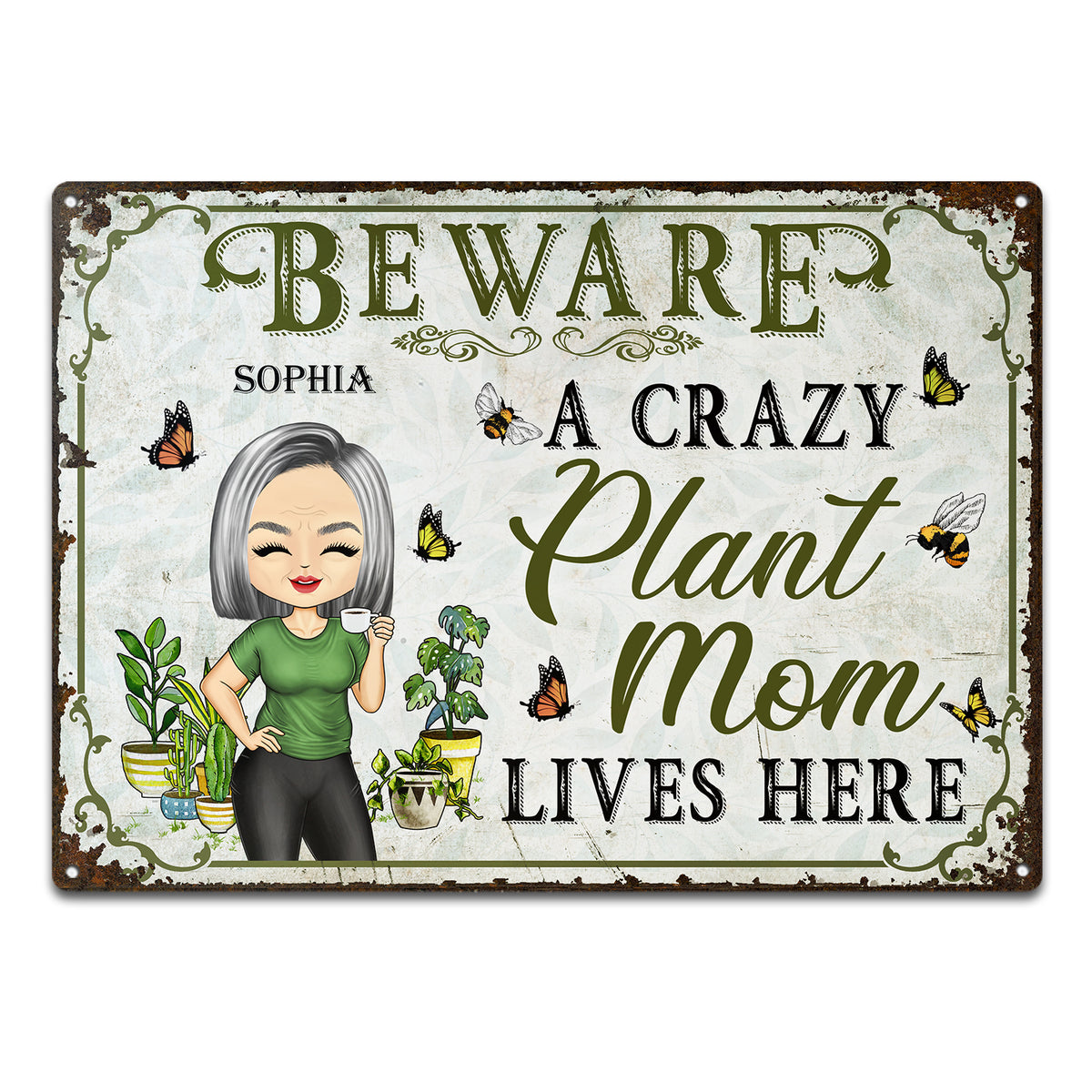 Beware A Crazy Plant Mom Lives Here Birthday Loving T For Mother 