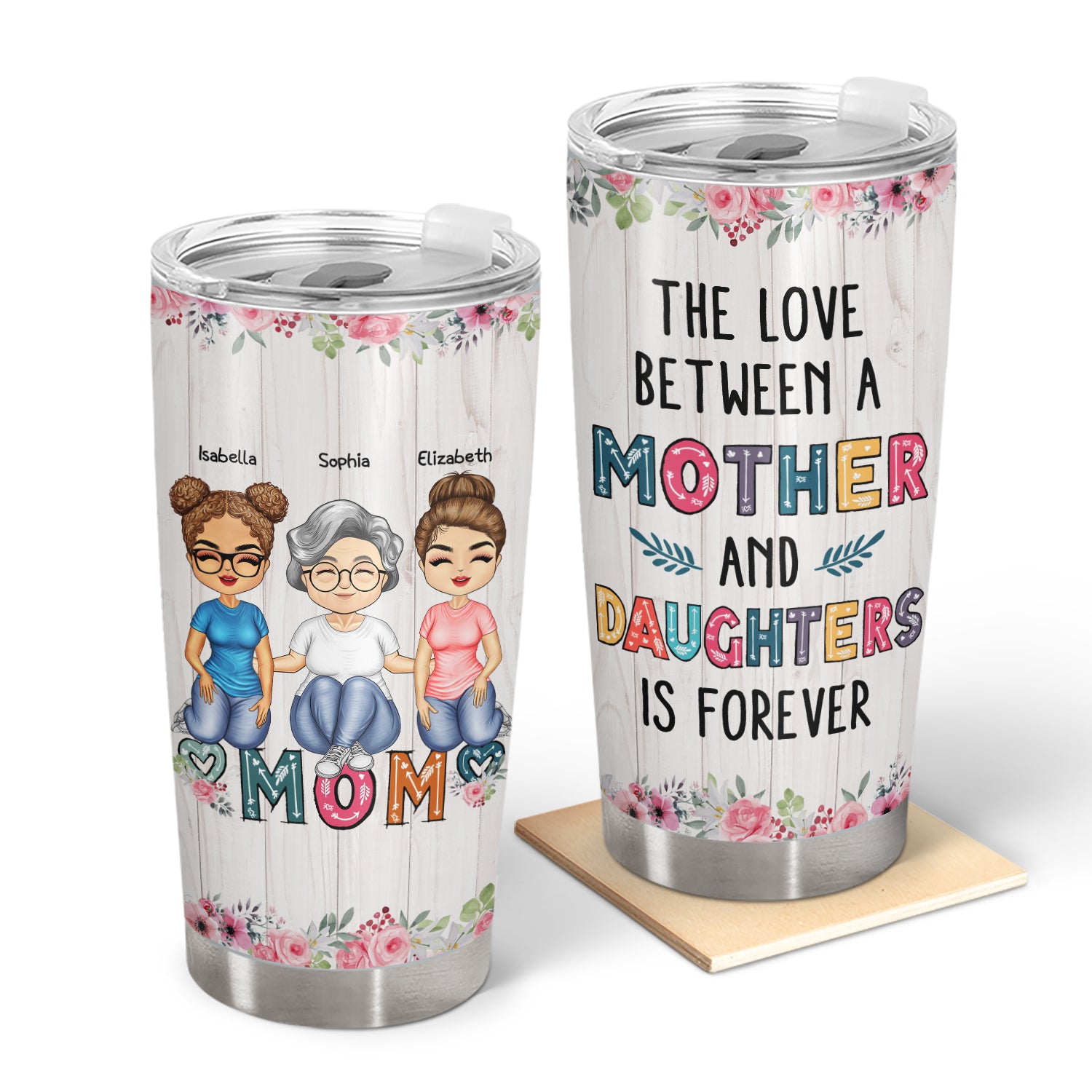 The Love Between A Mother & Daughters Sons Is Forever - Birthday, Loving Gift For Mom, Mother, Grandma, Grandmother - Personalized Custom Tumbler