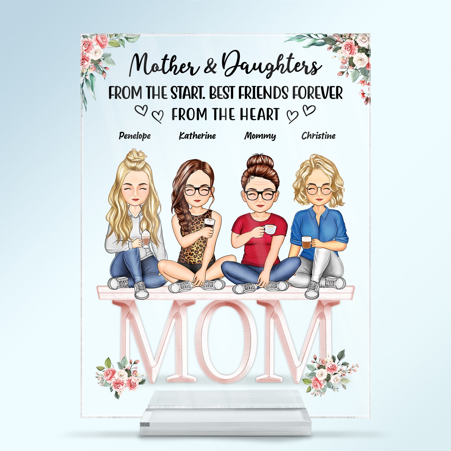Mother And Daughters Sons Children From The Start - Birthday, Loving Gift For Mommy, Mother, Grandma, Grandmother - Personalized Custom Vertical Rectangle Acrylic Plaque