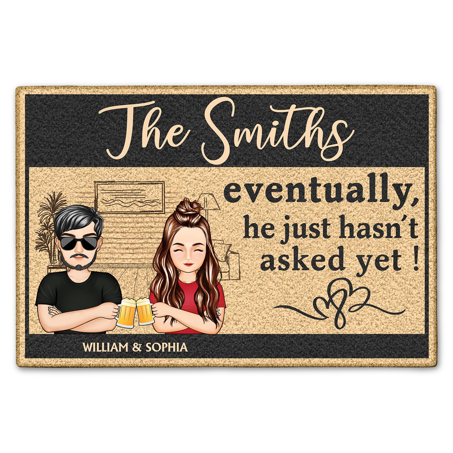 Eventually He Just Hasn't Asked Yet - Home Outdoor, Home Decor Gift For Family, Couple, Husband, Wife - Personalized Custom Doormat