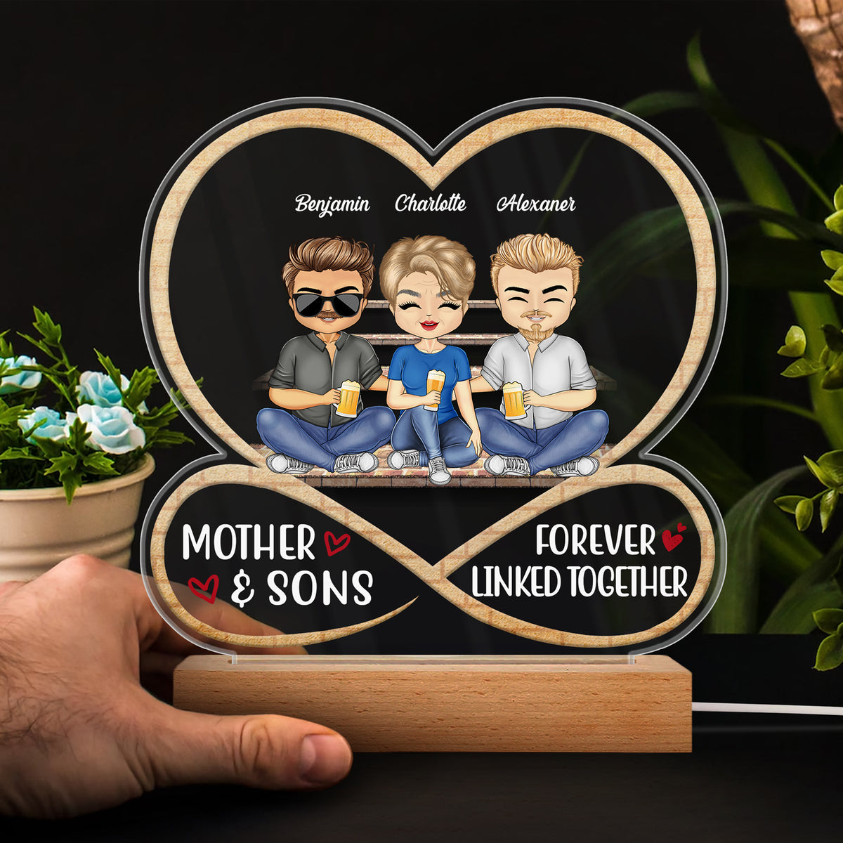 Personalized Mother & Son Mug - Mother And Sons Forever Linked