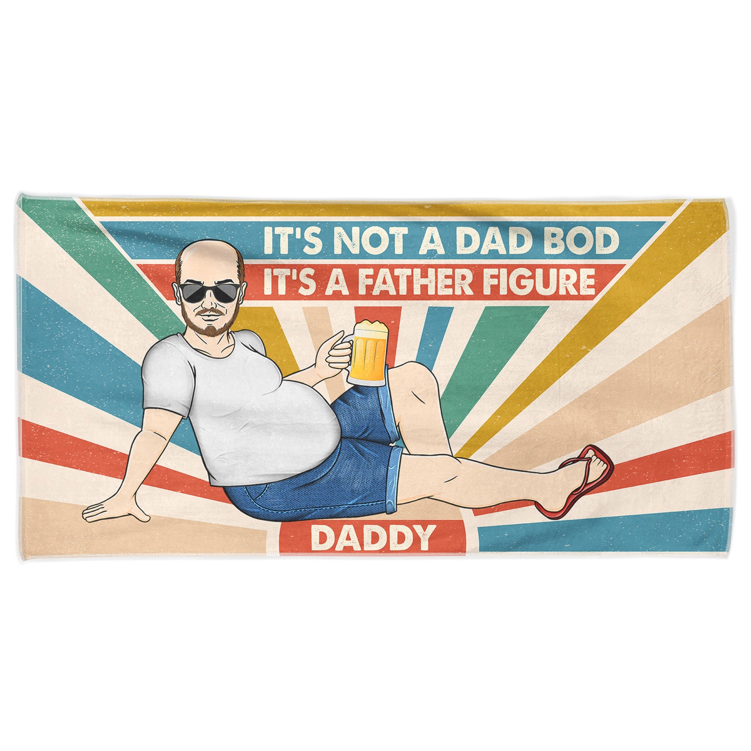It's Not A Dad Bod It's Father Figure - Birthday, Loving Gift For Father, Papa, Grandpa, Grandfather - Personalized Custom Beach Towel