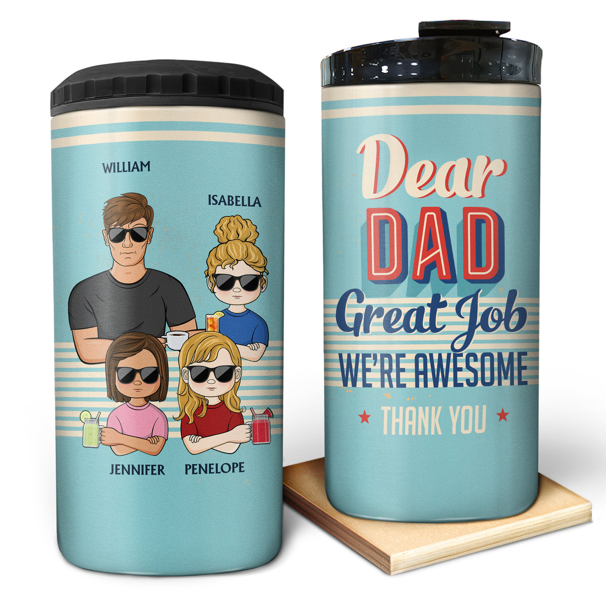 Dear Dad Great Job We're Awesome Thank You Young - Birthday, Loving Gi -  Wander Prints™