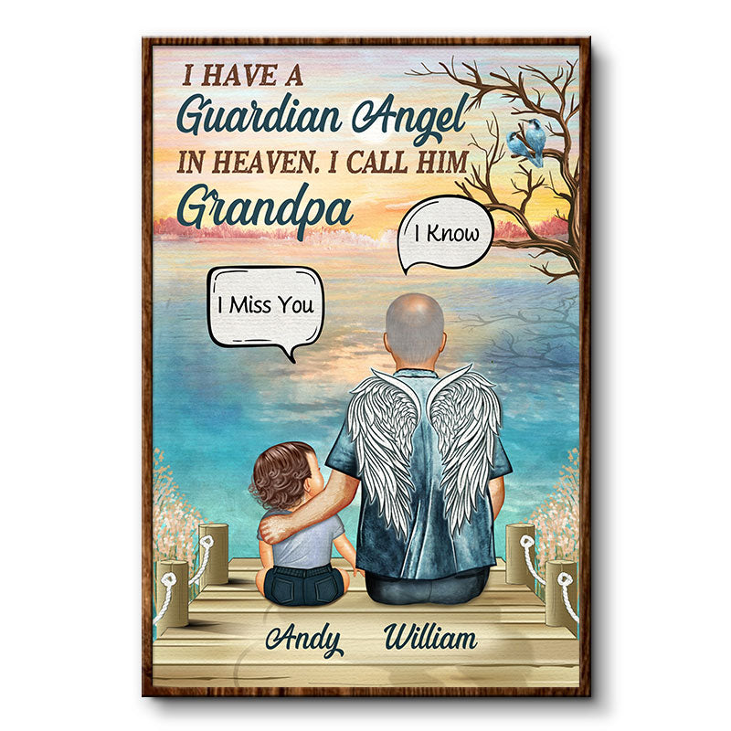 Guardian Angel In Heaven Grandparents Grandpa Grandma Skin - Memorial Gift - Personalized Custom Poster