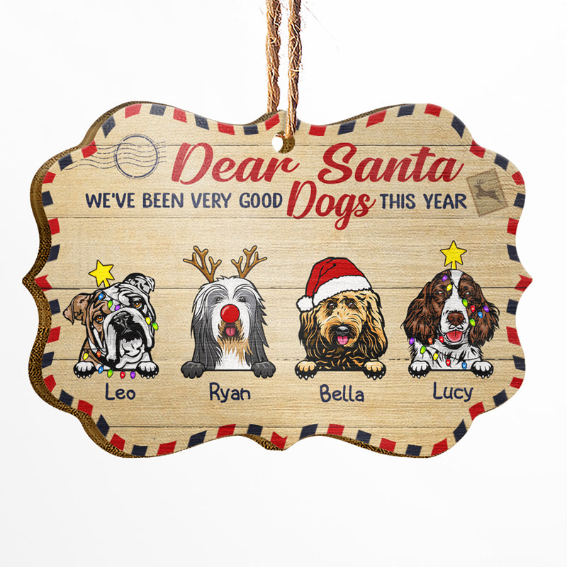 Dear Santa I've Been A Very Good Dog Postcard - Christmas Gift - Personalized Custom Wooden Ornament, Aluminum Ornament