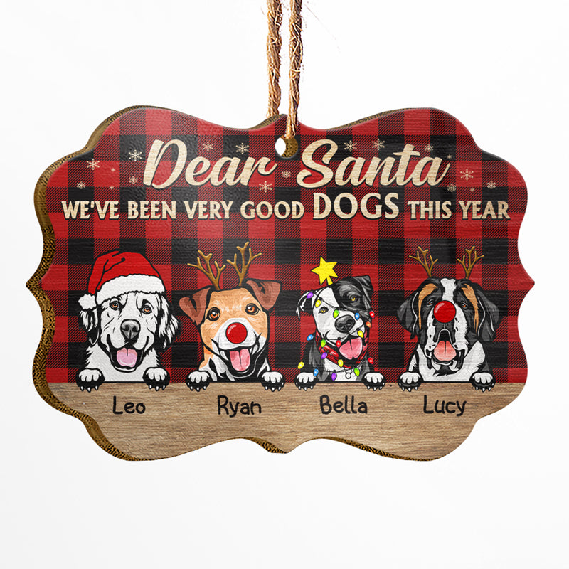 Very Good Dogs This Year Flannel Christmas Dog - Christmas Gift For Dog Lovers - Personalized Custom Wooden Ornament, Aluminum Ornament