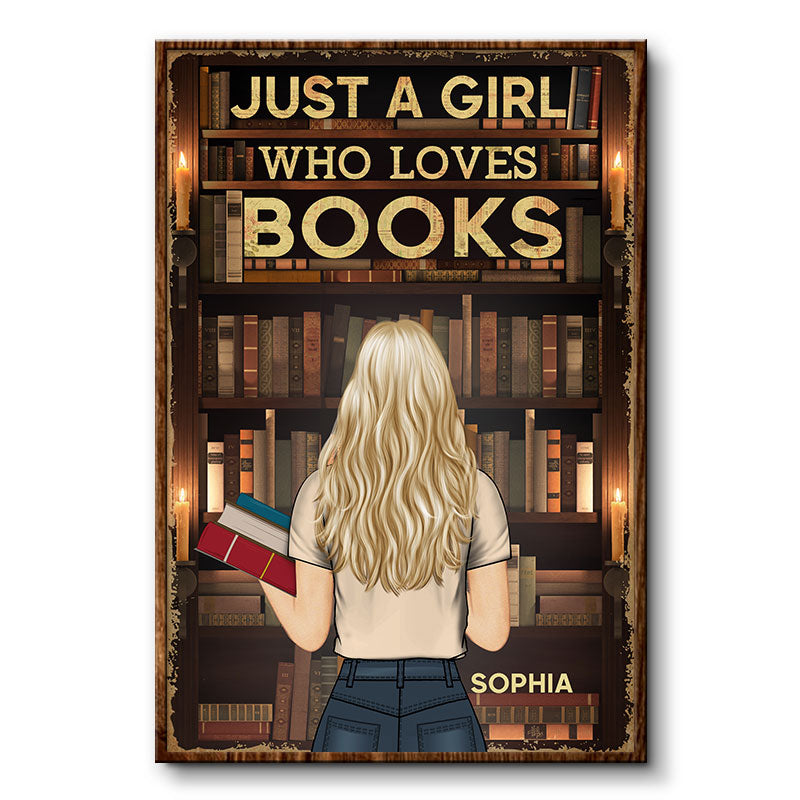 Just A Girl Who Loves Books Reading - Personalized Custom Poster