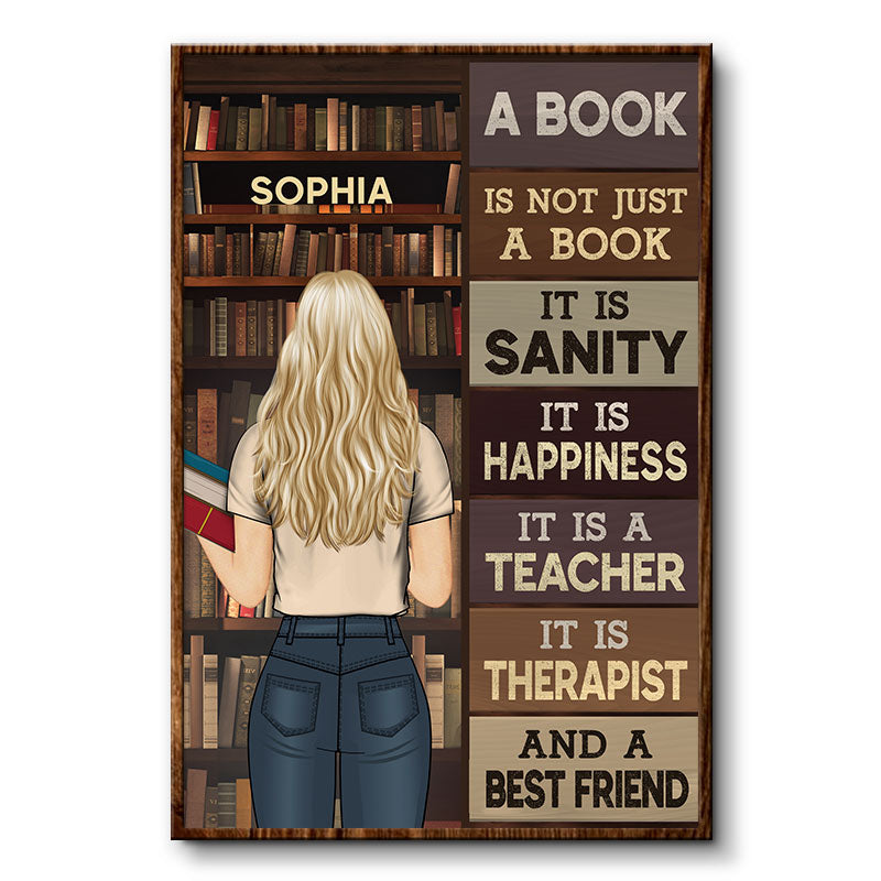 A Book Is Not Just a Book It Is Sanity Reading - Reading Gift - Personalized Custom Poster