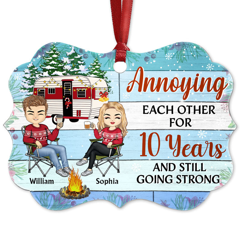 Annoying Each Other Husband Wife Camping Couple - Christmas Gift - Custom Aluminum Ornament