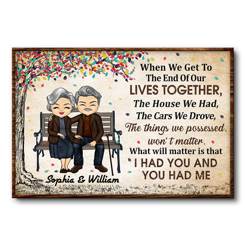 When We Get To The End Old Couple Chibi - Couple Gift - Personalized Custom Poster