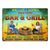 Bar & Grill Good Food Good Friends Husband Wife Couple Summer - Backyard Sign - Personalized Custom Classic Metal Signs