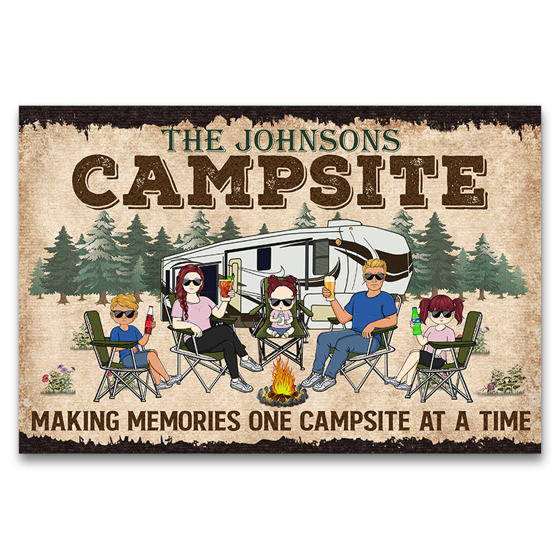 Making Memories One Campsite At A Time Camping Family - Personalized Custom Doormat