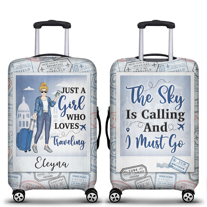 Just A Girl Boy Who Loves Traveling Cruising - Gift For Travel Lovers - Personalized Custom Luggage Cover