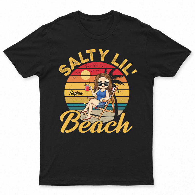 Salty Lil Beach Chibi Girl Retro - Gift For Women - Personalized Custom T Shirt