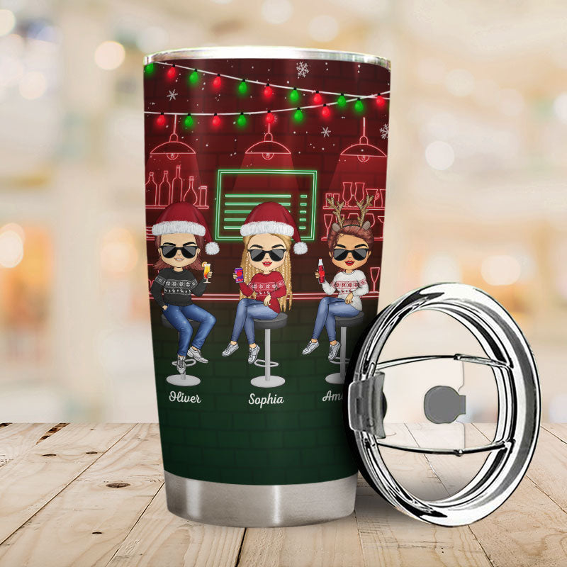 Christmas Personalised Tumbler With Straw 