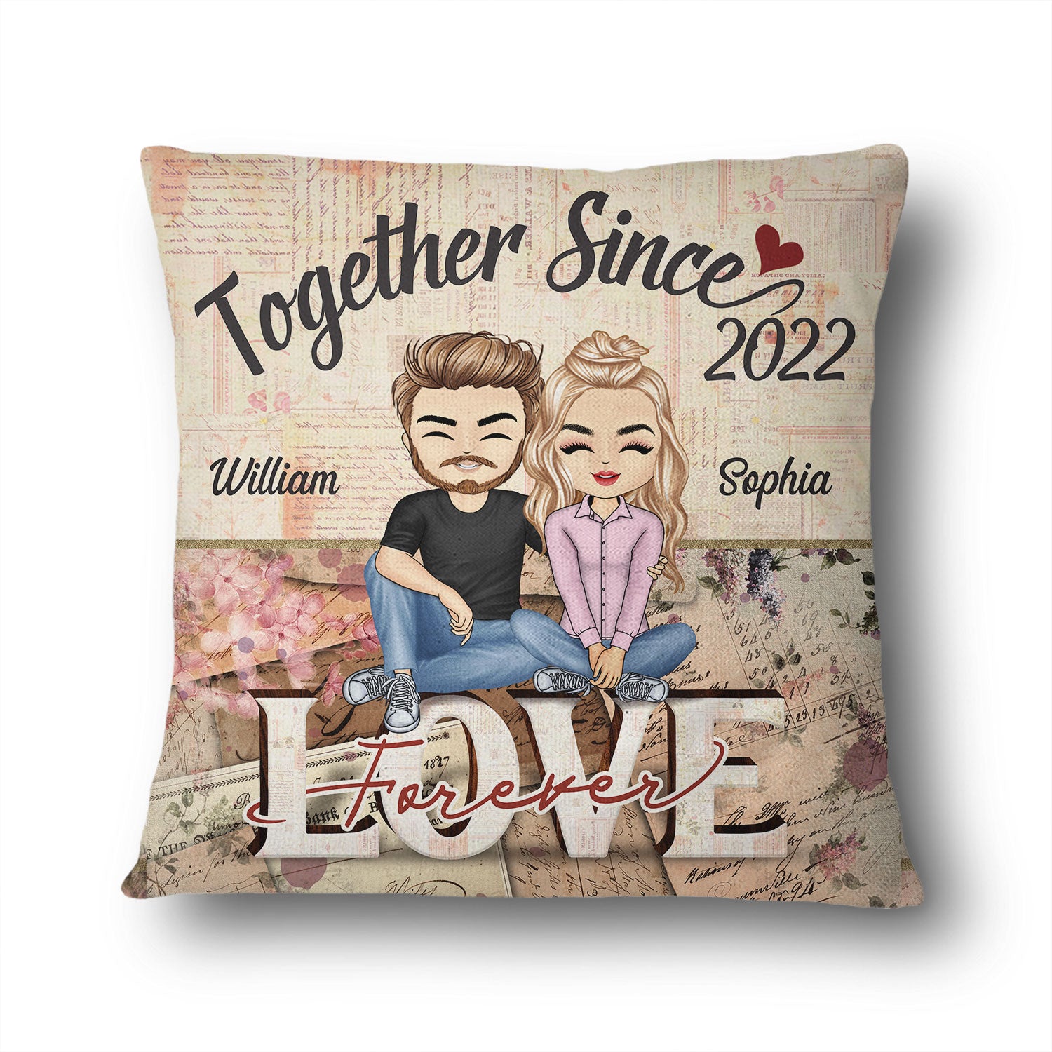 Together Since Husband Wife - Couple Gift - Personalized Custom Pillow