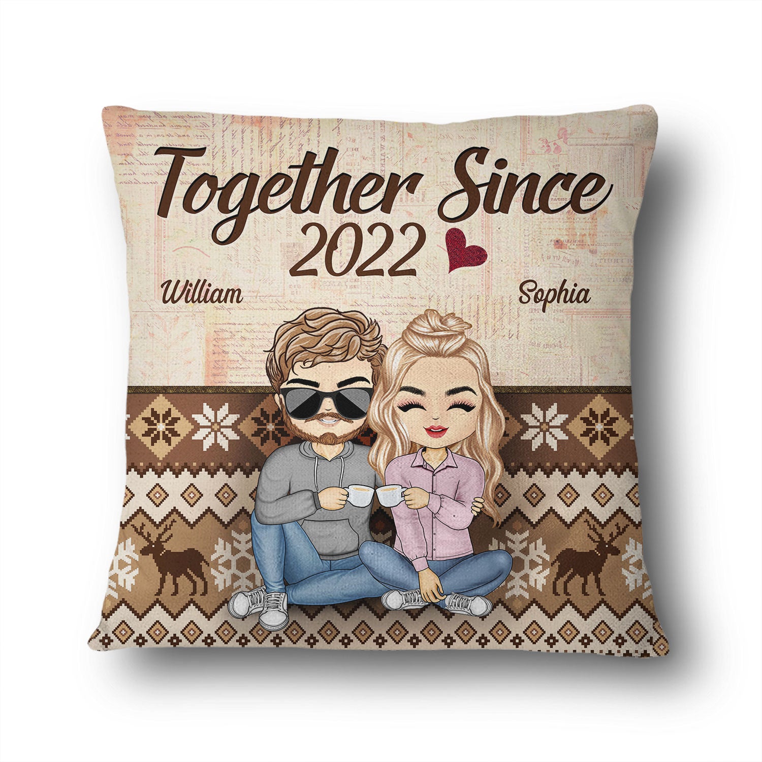 Together Since Chibi - Gift For Couples - Personalized Custom Pillow