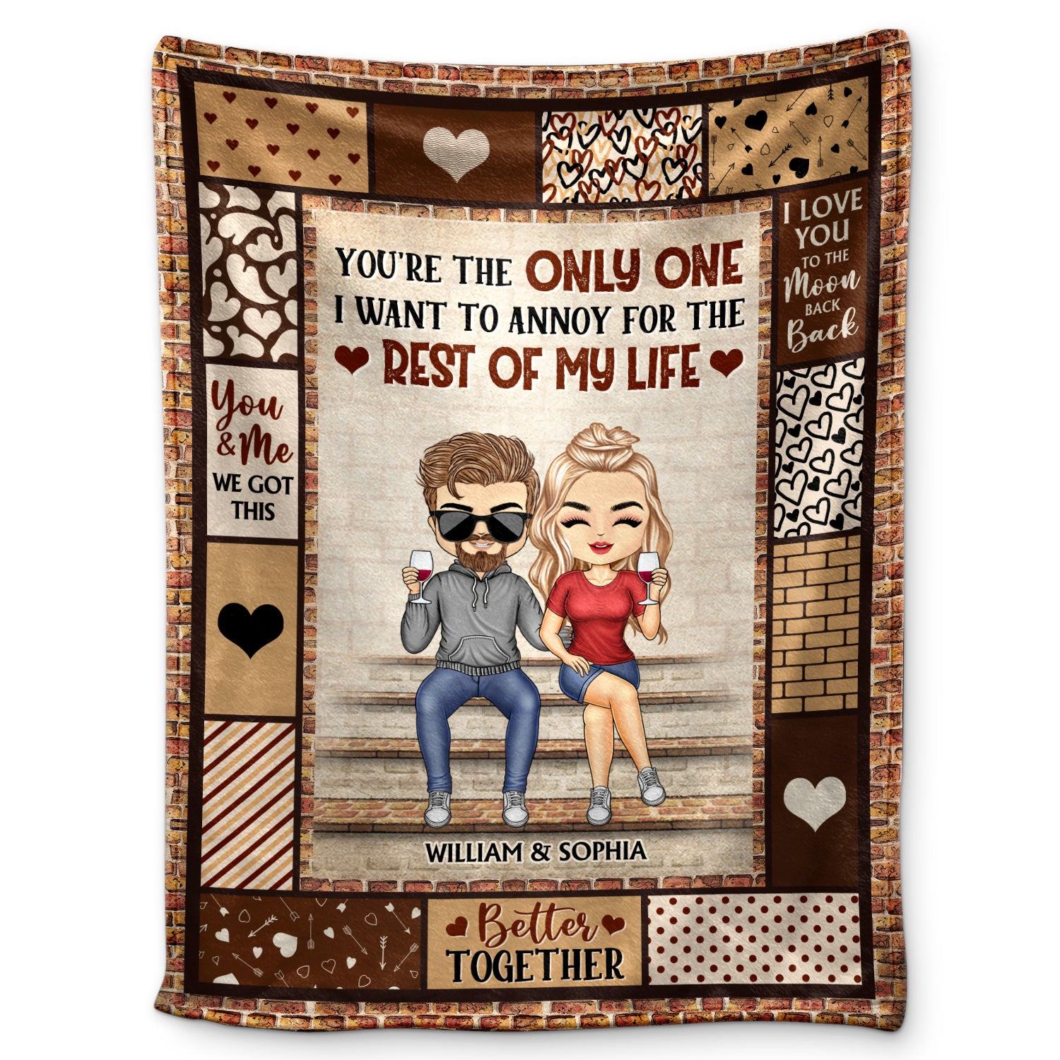 You're The Only One I Want To Annoy For The Rest Of My Life Couples - Anniversary, Birthday Gift For Spouse, Husband, Wife, Boyfriend, Girlfriend - Personalized Custom Fleece Blanket