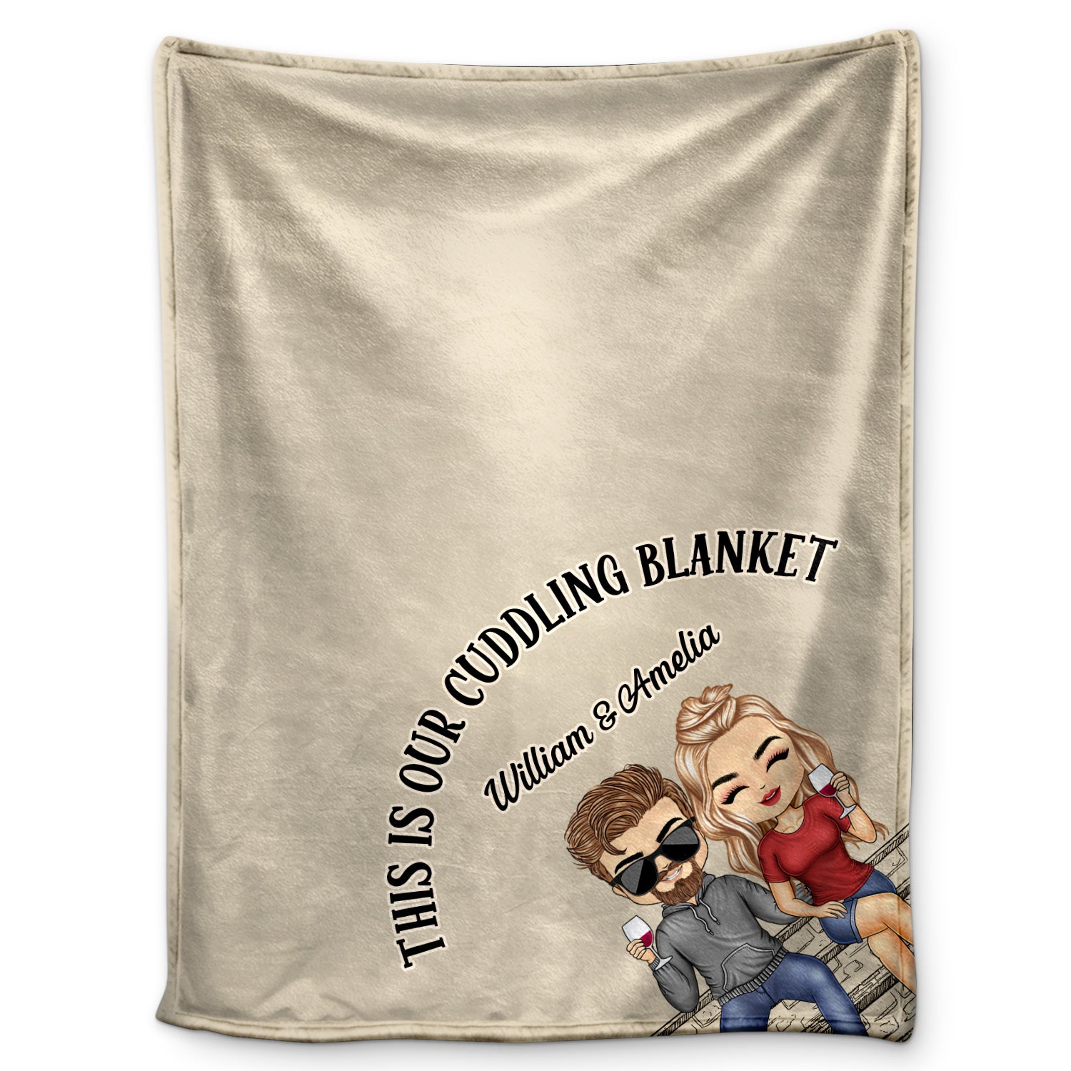 This Is Our Cuddling Blanket Couples - Anniversary, Birthday Gift For Spouse, Husband, Wife, Boyfriend, Girlfriend - Personalized Custom Fleece Blanket