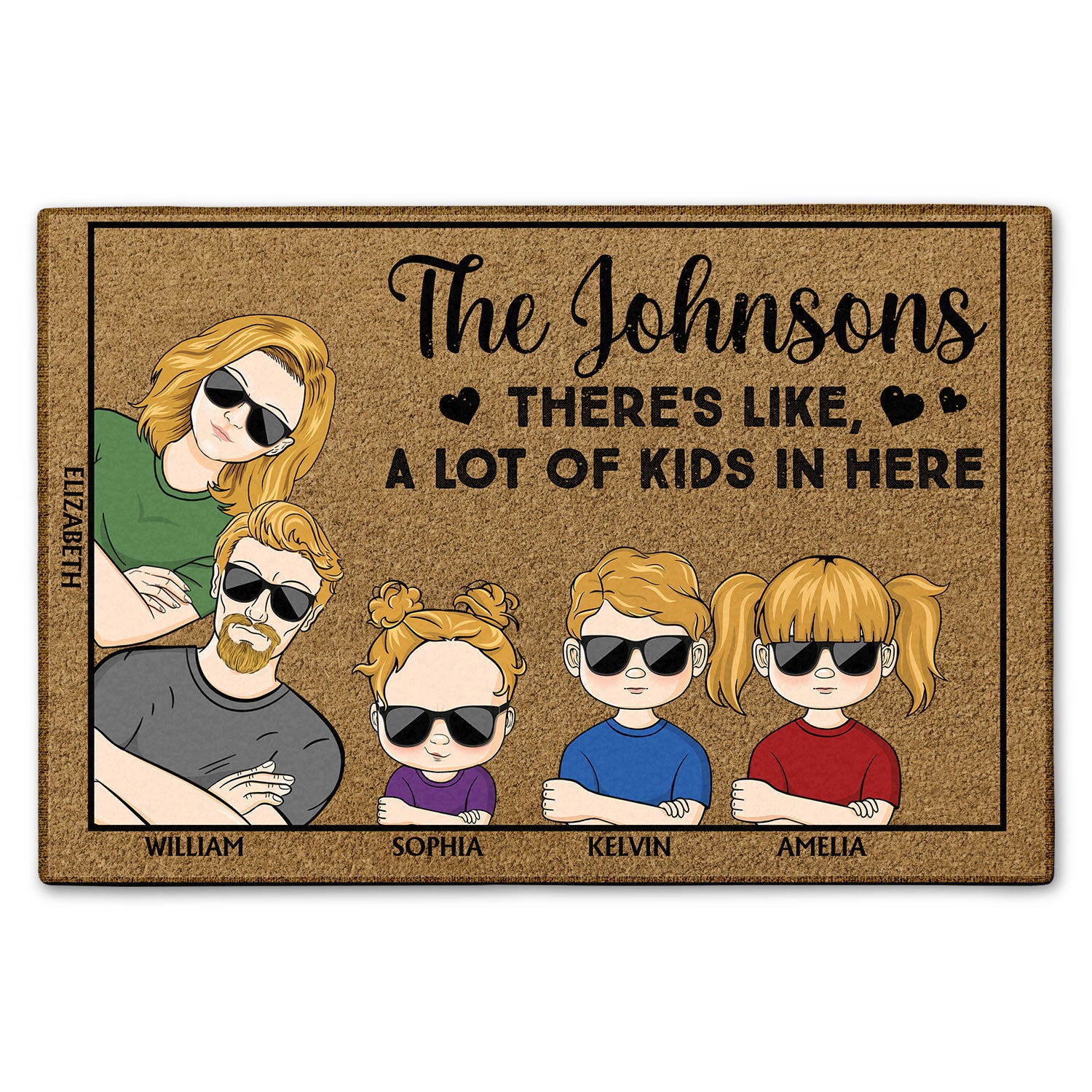 There's Like A Lot Of Kids In Here Couple - Anniversary, Birthday, Housewarming Gift For Spouse, Husband, Wife, Family - Personalized Custom Doormat