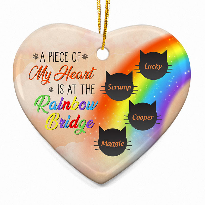 A Piece Of My Heart Is At The Rainbow Bridge - Cat Memorial Gift - Per -  Wander Prints™