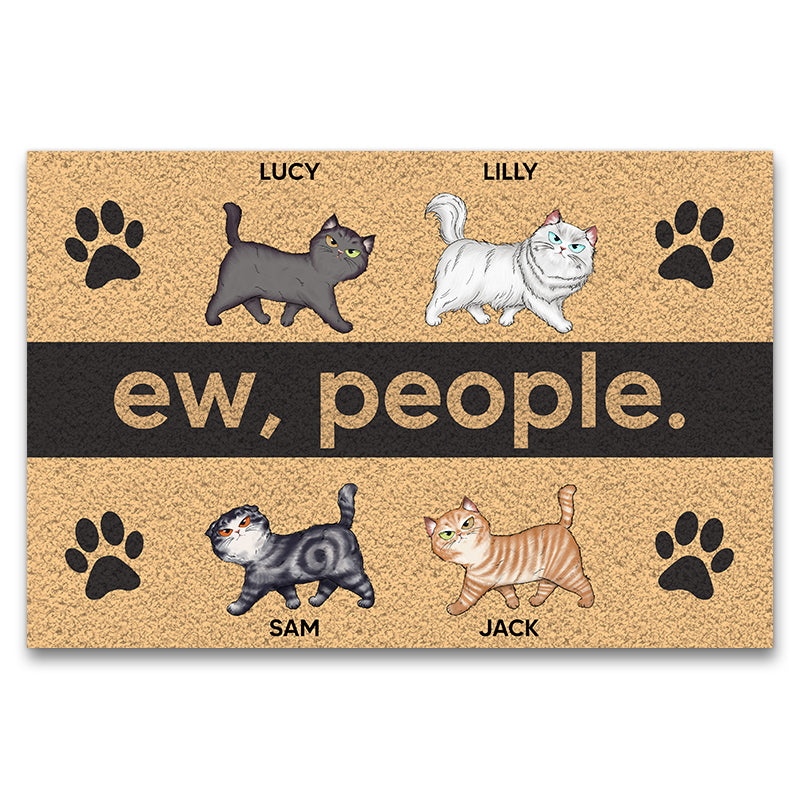 Ew People - Gift For Cat Lovers - Personalized Custom Doormat