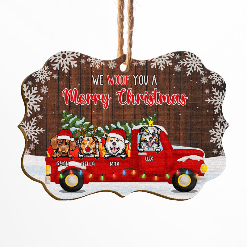 We Woof You A Merry Christmas - Christmas Gift For Dog Lovers - Personalized Custom Wooden Ornament, Aluminum Ornament