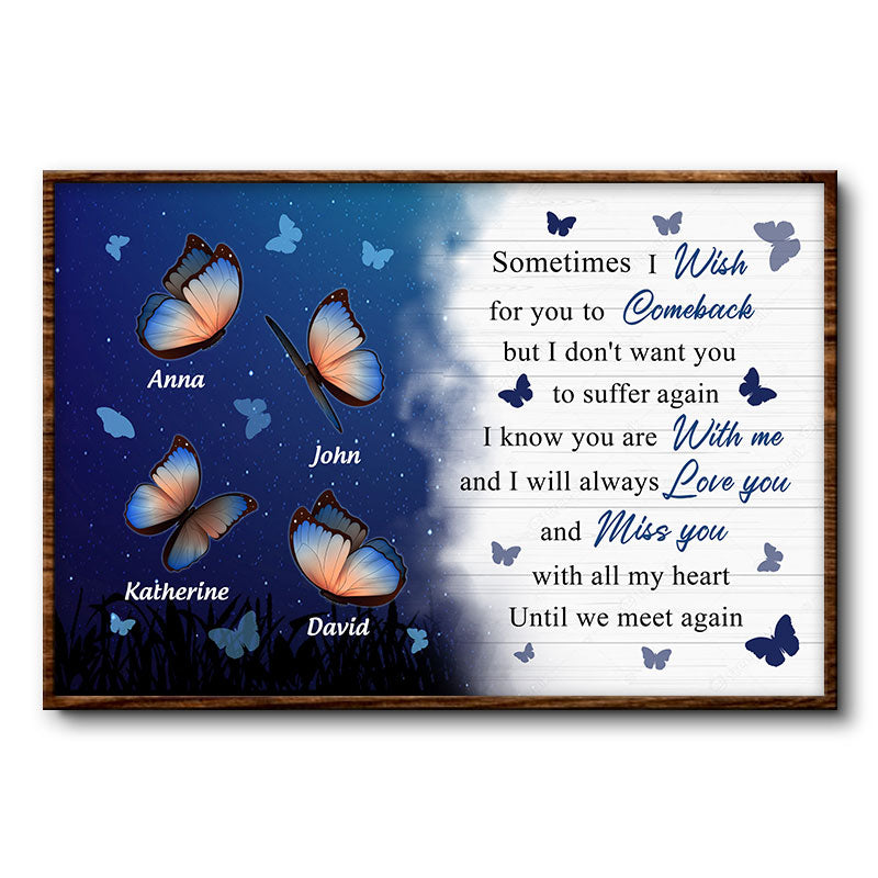 Butterfly Miss You All My Heart - Memorial Gift - Personalized Custom Poster